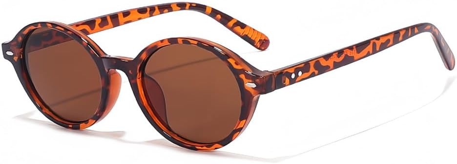 

Женские овальные солнцезащитные очки с заклепками, леопардовым принтом и защитой от УФ-излучения UV400, для занятий спортом на открытом воздухе, бега и езды на велосипеде generic, Leopard Tea