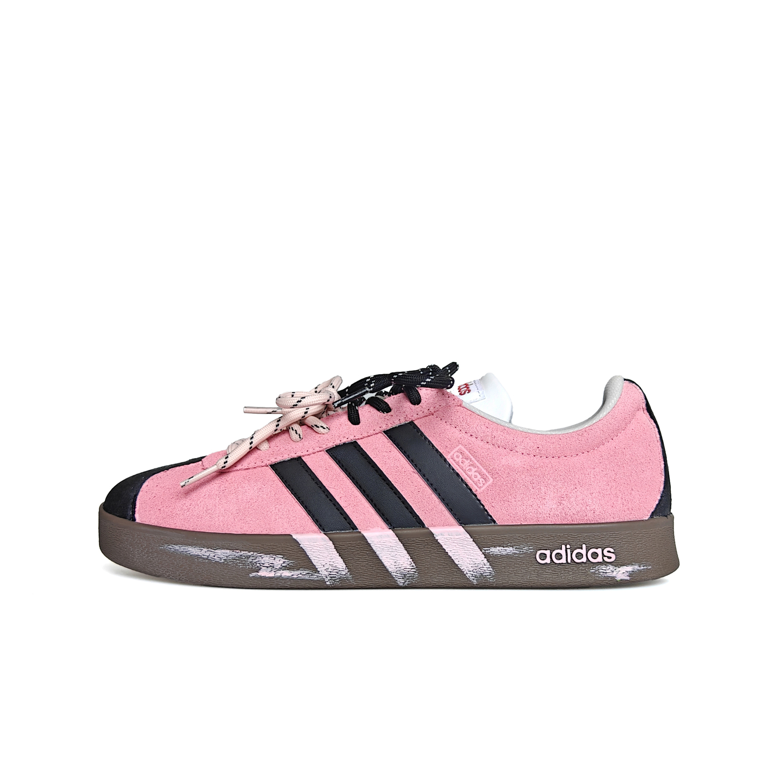 

Adidas VL COURT 2.0 Износостойкие низкие немецкие армейские кроссовки унисекс черно-розовые, цвет Black Pink