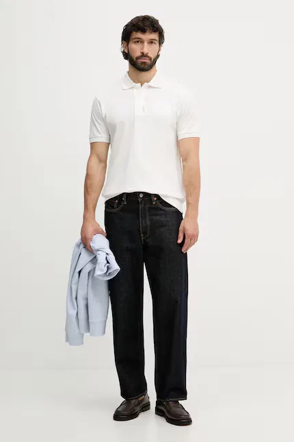 Поло хлопковое классическое Lacoste, белый — фото 2