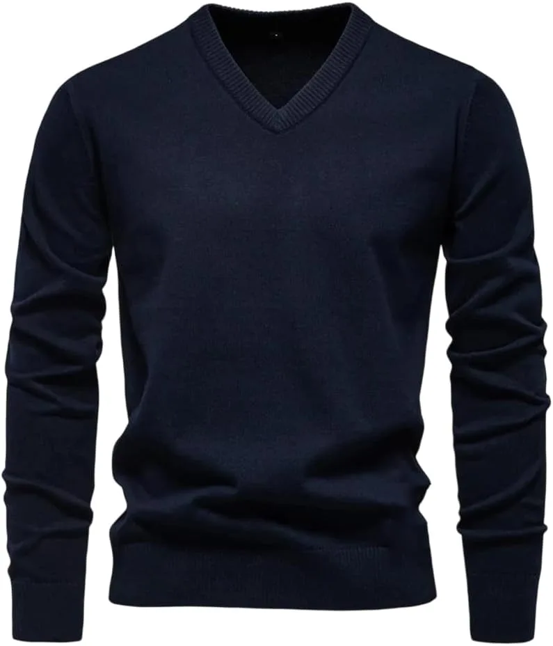 

Мужской вязаный пуловер с V-образным вырезом Dndrdhfb