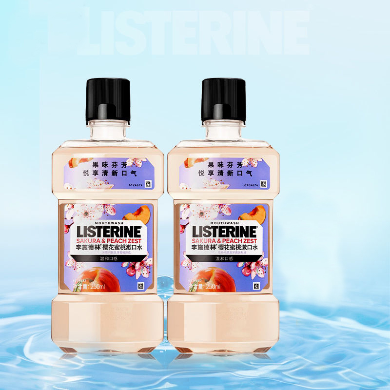 Listerine Ополаскиватель для полости рта Cherry Blossom Peach, очищающий, 500 мл*3, Mint — фото 3