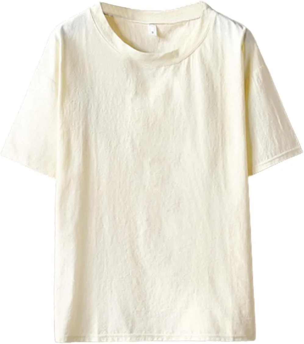 

Льняная рубашка для мужчин, легкая, дышащая, свободного кроя, с коротким рукавом