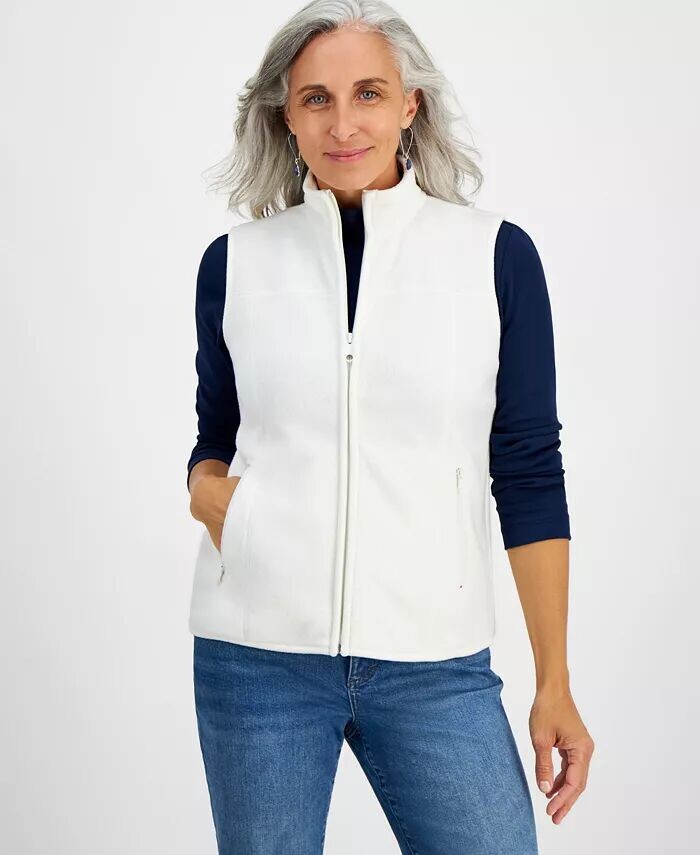 

Миниатюрный флисовый жилет Style & Co, бежевый