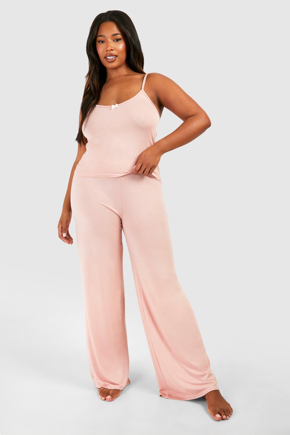 

Пижамный топ Plus с персиковой расцветкой на бретельках Mix & Match boohoo, розовый