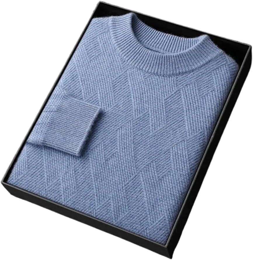 

Мужской свитер с круглым вырезом и длинными рукавами, свободный, утолщенный, из шерсти SIDUFHAOPKLL