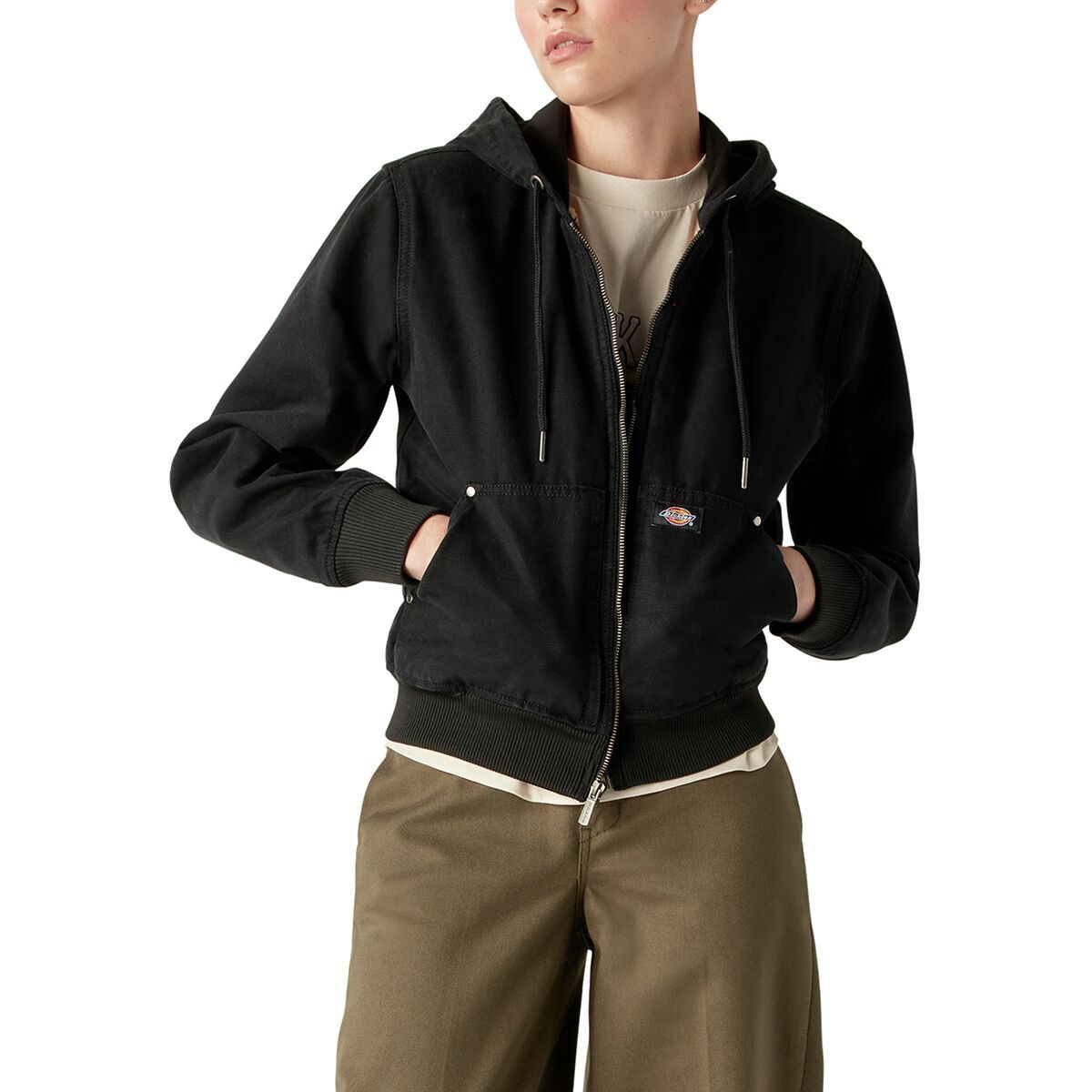 

Куртка из текстурированной утиной ткани с подкладкой из флиса Dickies, черный
