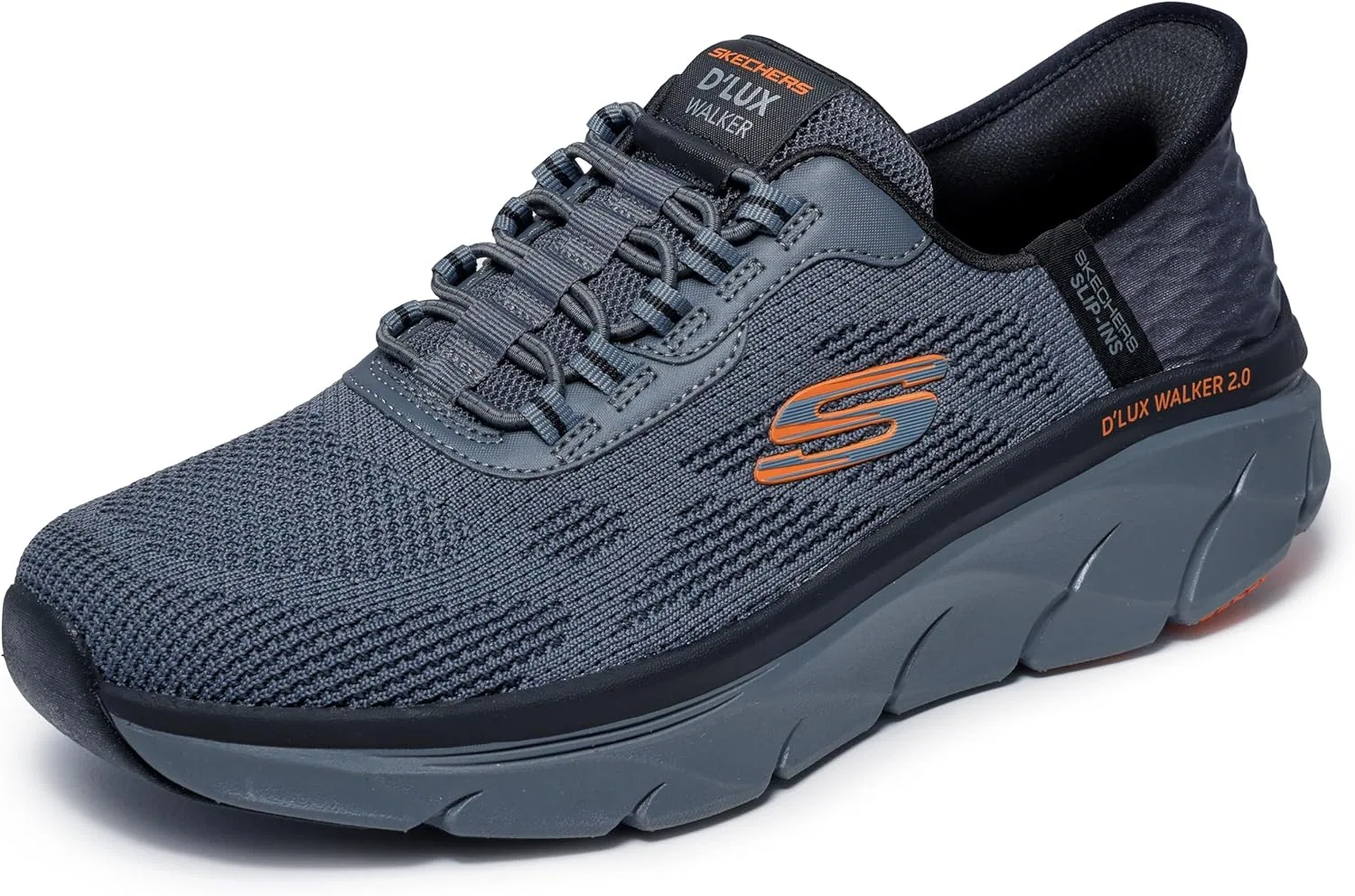 Мужские кроссовки Skechers D'lux Walker 2.0 Reelertrainers, Charcoal Orange