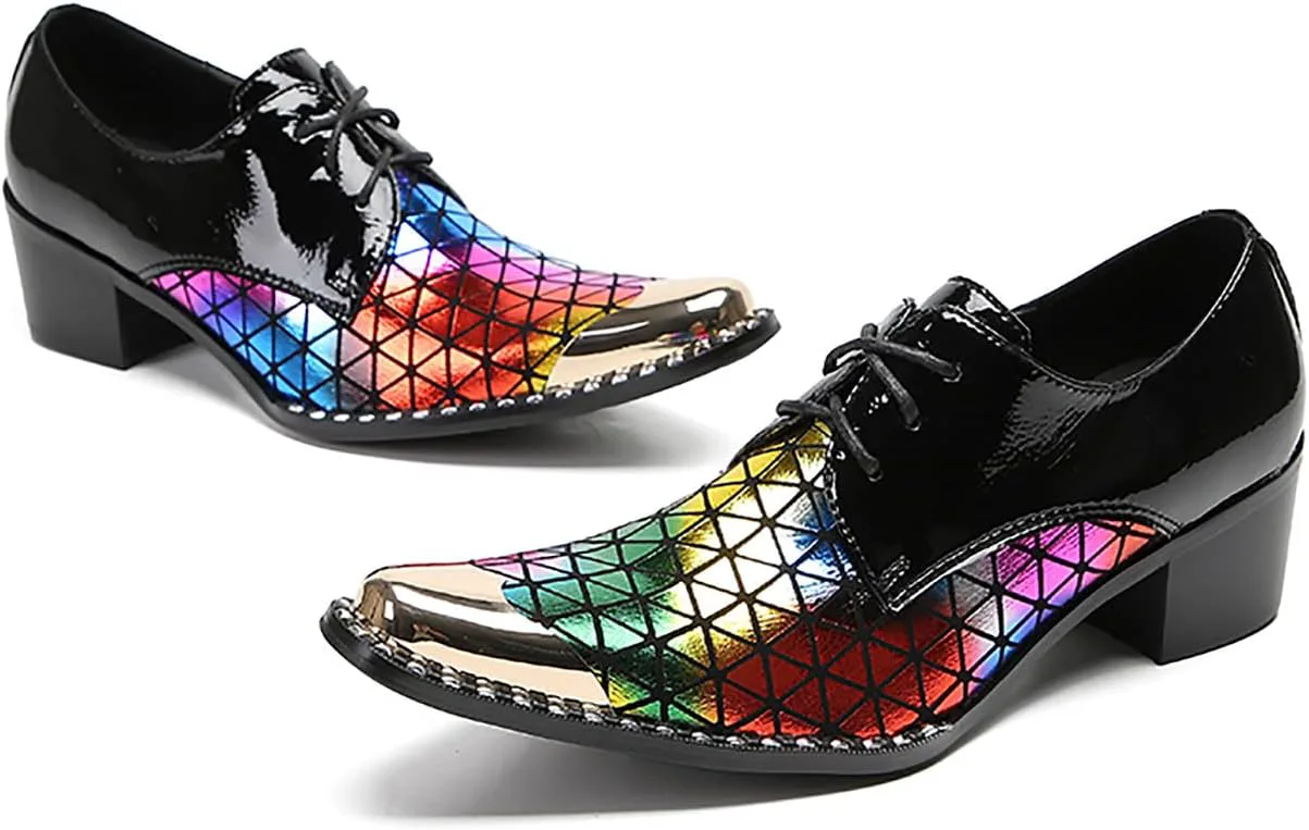 Мужские классические туфли Santimon Oxfords для вечеринок, повседневные, кожаные, с металлическим квадратным носком, каблуком, ковбойские, модного цвета, ручной работы, западного стиля для мужчин, черный — фото 2