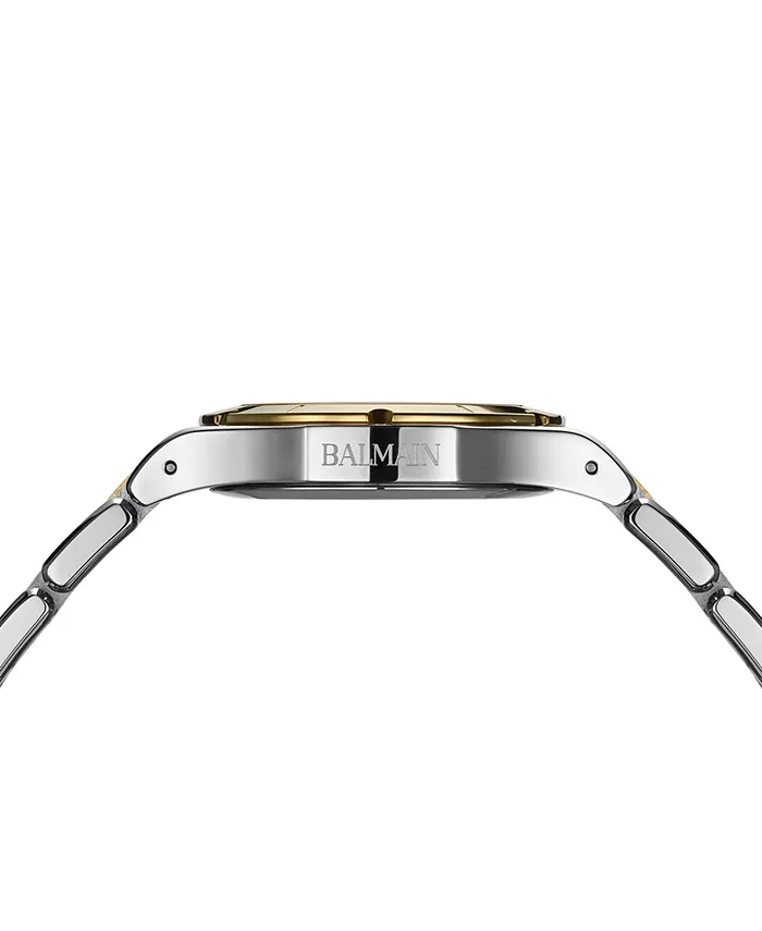 Женские часы-браслет Swiss Be Balmain Moonphase Diamond (1/20 ct. t.w.) из двухцветной нержавеющей стали, 33 мм — фото 3