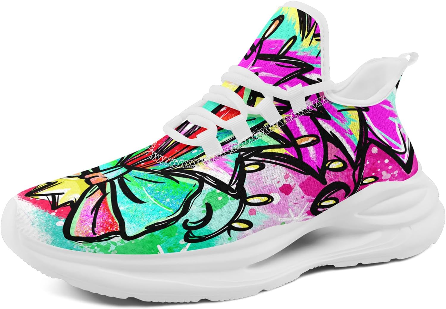 

Кроссовки AWSOLE на Рождество для мужчин и женщин, дышащие, удобные, с амортизацией, красные, белые и черные, стильные, легкие, для бега