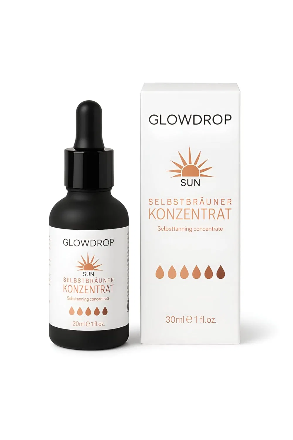 Веганский концентрат-автозагар GLOWDROP Sun для лица и тела Glowdrop