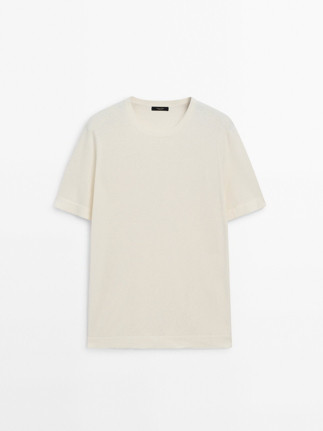 

Дубль Трикотажная футболка с круглым вырезом и короткими рукавами Massimo Dutti, бежевый