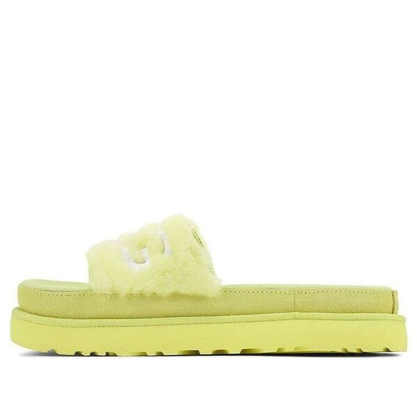 

Модные сандалии laton меховые слайд тапочки Ugg, желтый