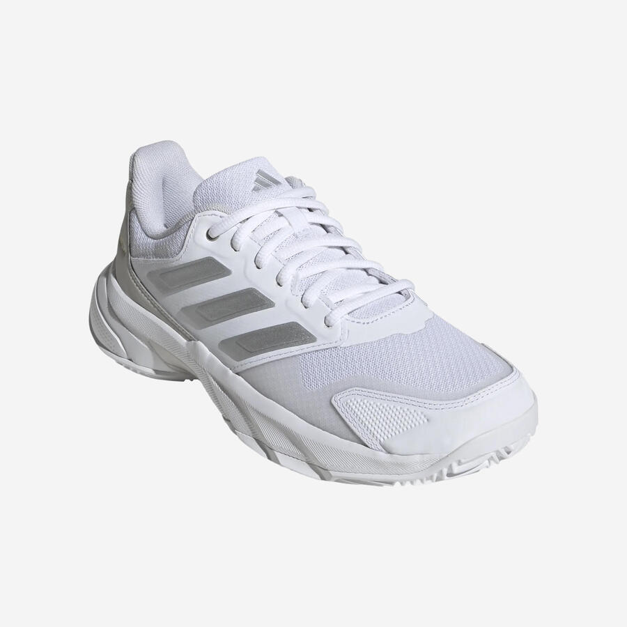 Женские теннисные кроссовки для грунтового корта - ADIDAS Courtjam Control 3 белые/серые — фото 2