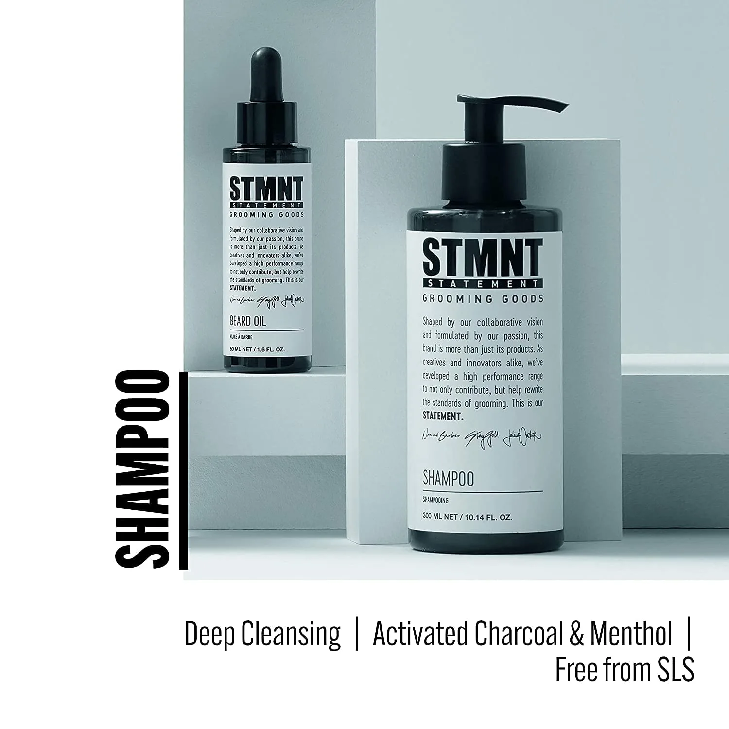 Шампунь STMNT Grooming Goods | Без сульфатов SLS/SLES | Активированный уголь и ментол | Удаляет загрязнения | Придает волосам объем — фото 2