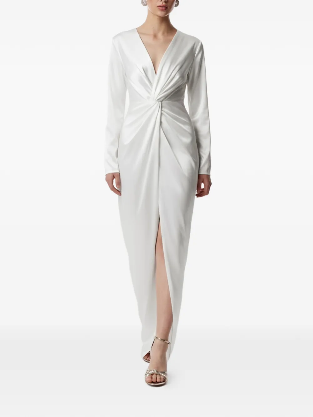 

Платье с перекрученным V-образным вырезом Framboise, белый