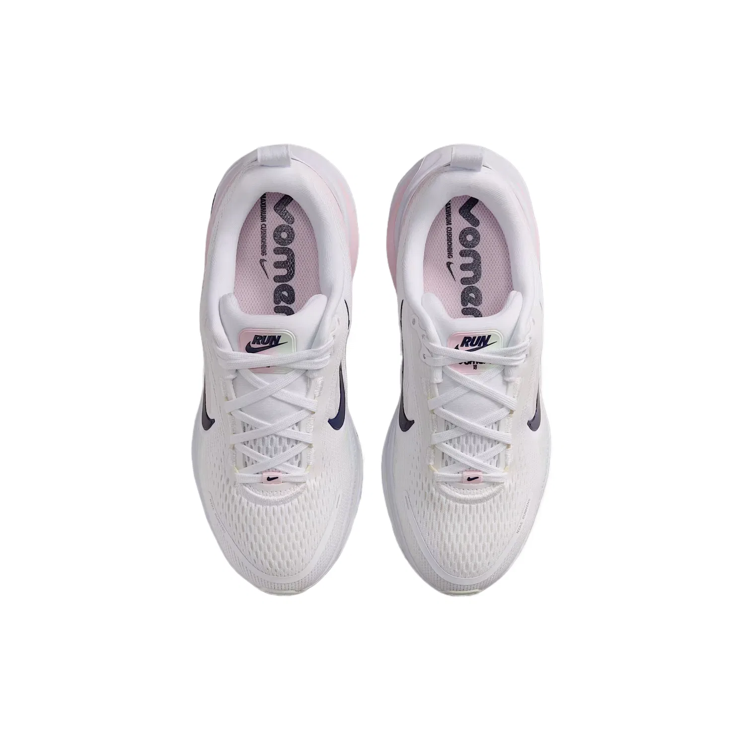 Кроссовки беговые Vomero 18 Fabric Rebound Breathable Low top для детей Nike, White/Soccer Gray/Slight Green/Dark Navy Blue — фото 4