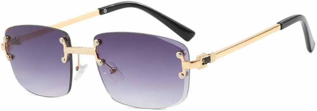 

Солнцезащитные очки с защитой UV400 | Безободковая металлическая оправа, градиентный панк | для женщин и мужчин, для занятий спортом на открытом воздухе и вождения DSVIGF, 02