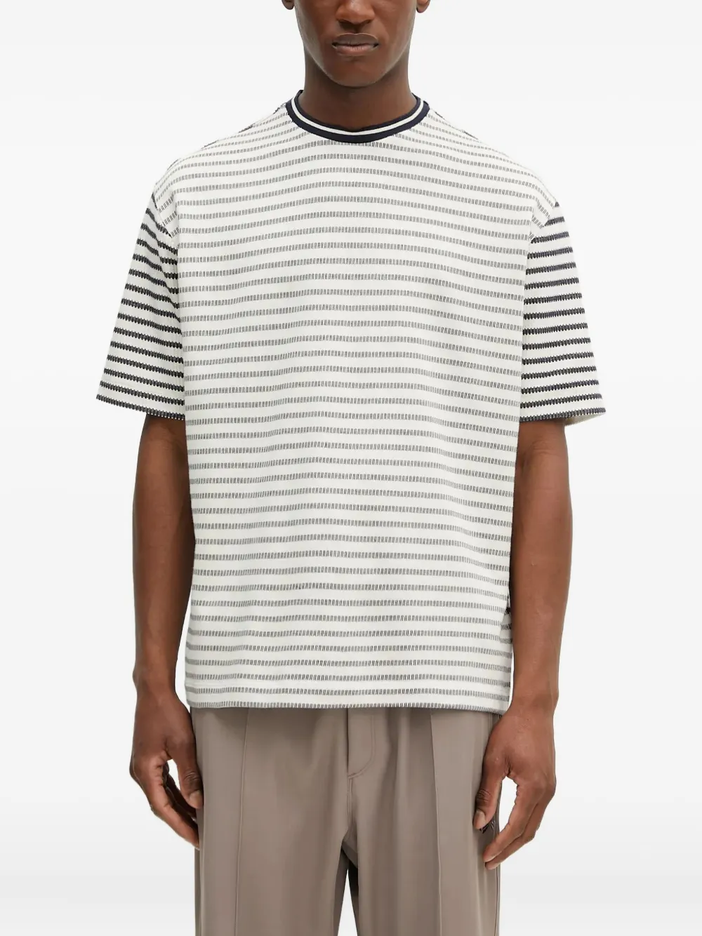 

Полосатая футболка Breton с круглым вырезом Paul Smith, белый