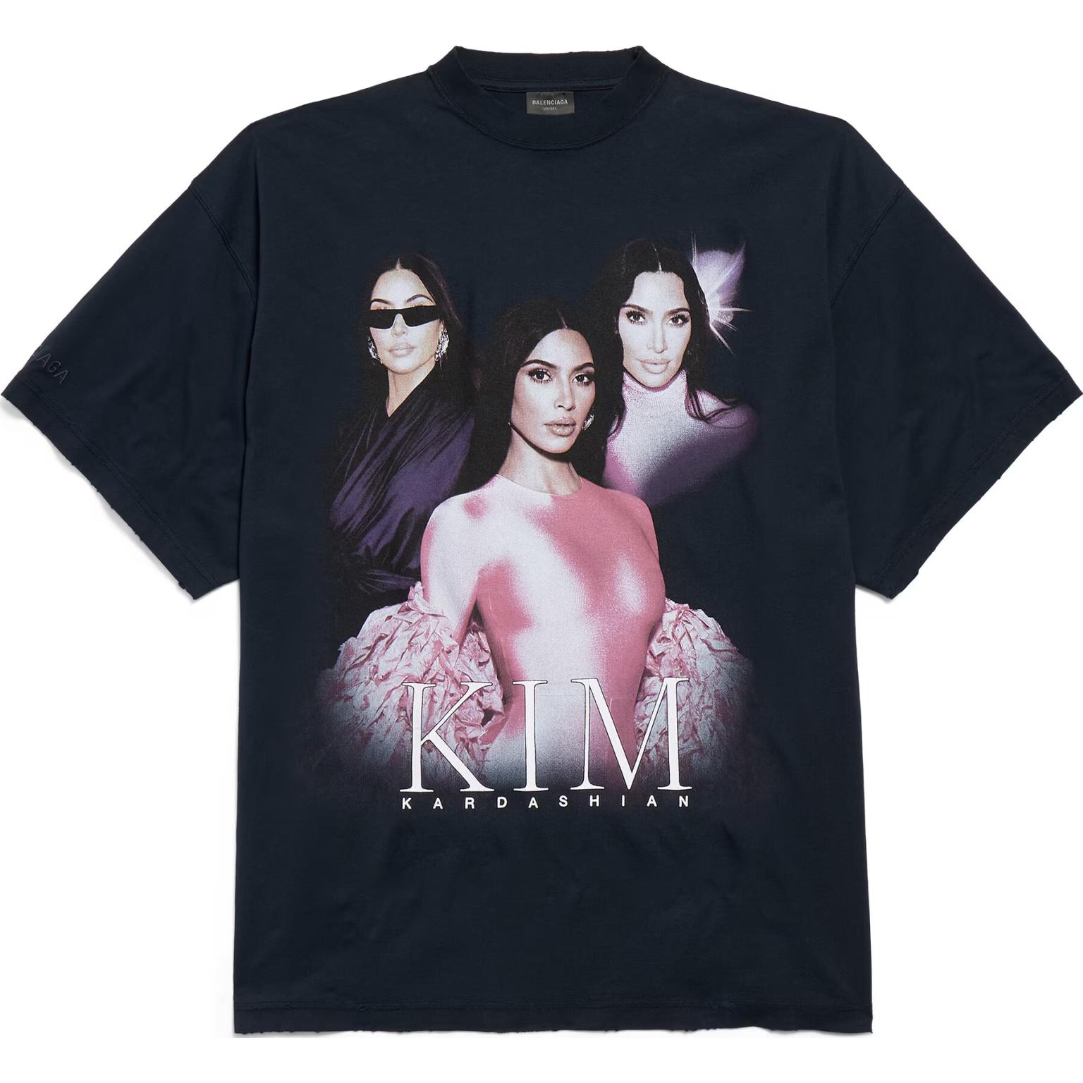 Balenciaga Футболка оверсайз Ambassador Fanclub Series Kim K Faded Black — фото 3