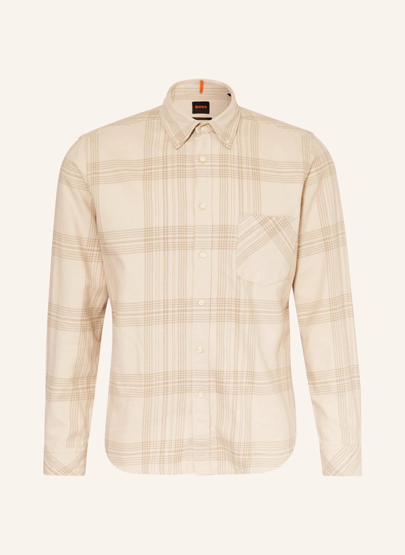 

Рубашка Rickert Regular Fit из фланели Boss, бежевый
