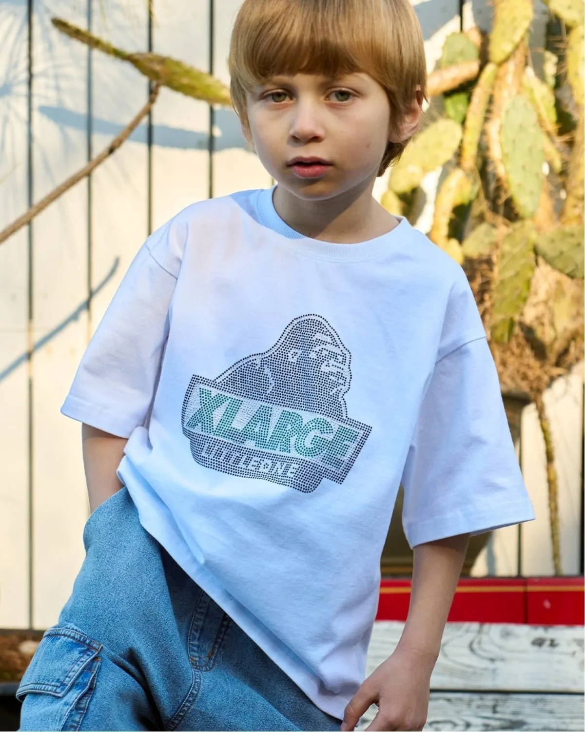 Футболка с коротким рукавом Rhinestone OG XLARGE KIDS, White