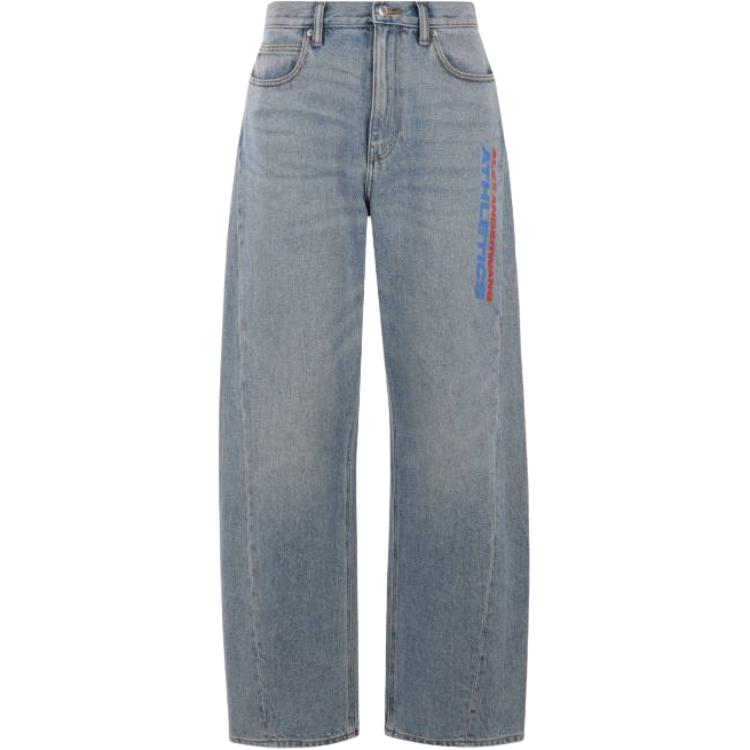 

Джинсы с широкими штанинами и сетчатой спинкой Alexander Wang, синий