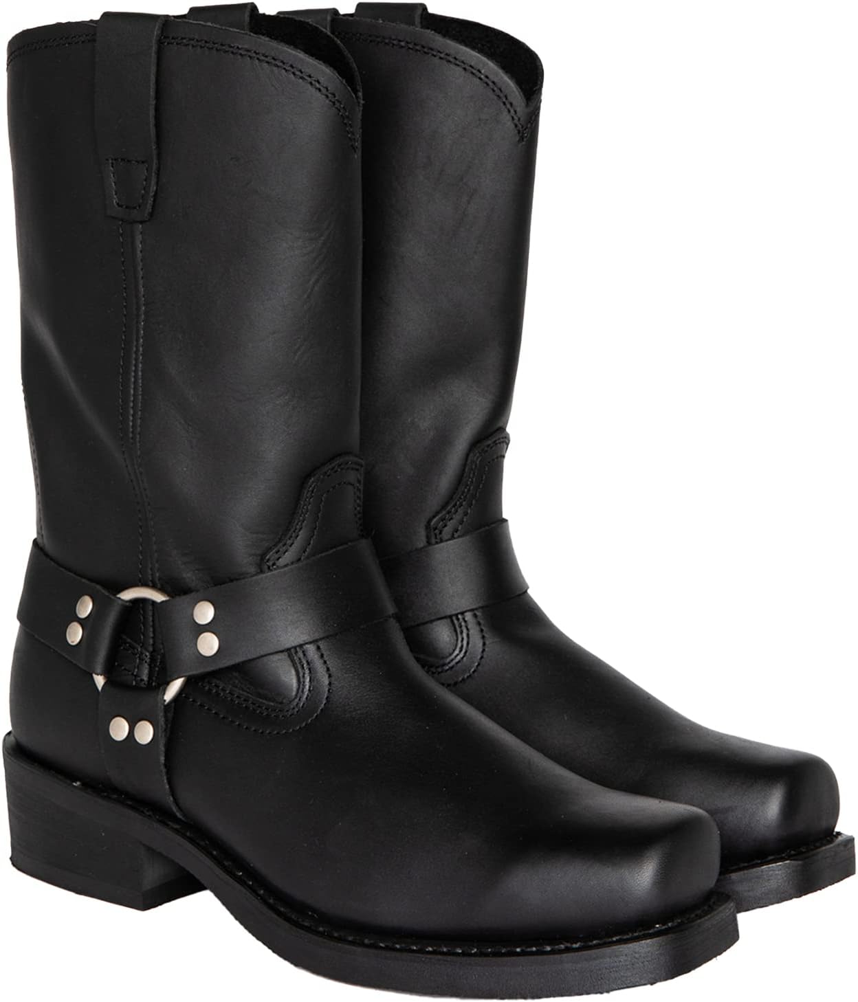 

Мужские классические ковбойские сапоги CHUUMEE с квадратным носком и вышивкой, черный