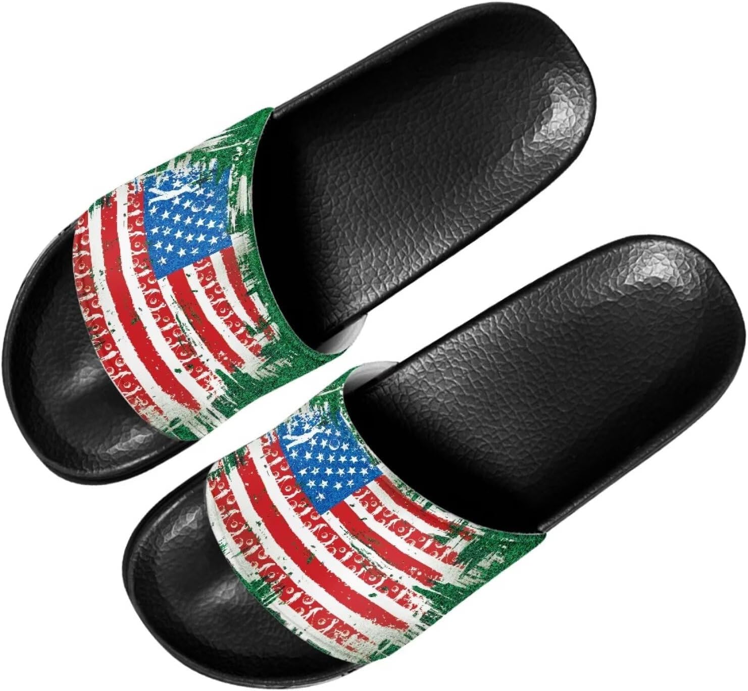 

Мужские повседневные сандалии Quxjehoe, шлепанцы для душа, нескользящие, для улицы и дома, размер 5-14, American Flag