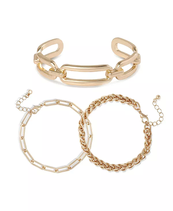 

Набор из 3 браслетов-цепочек Bcbg, gold