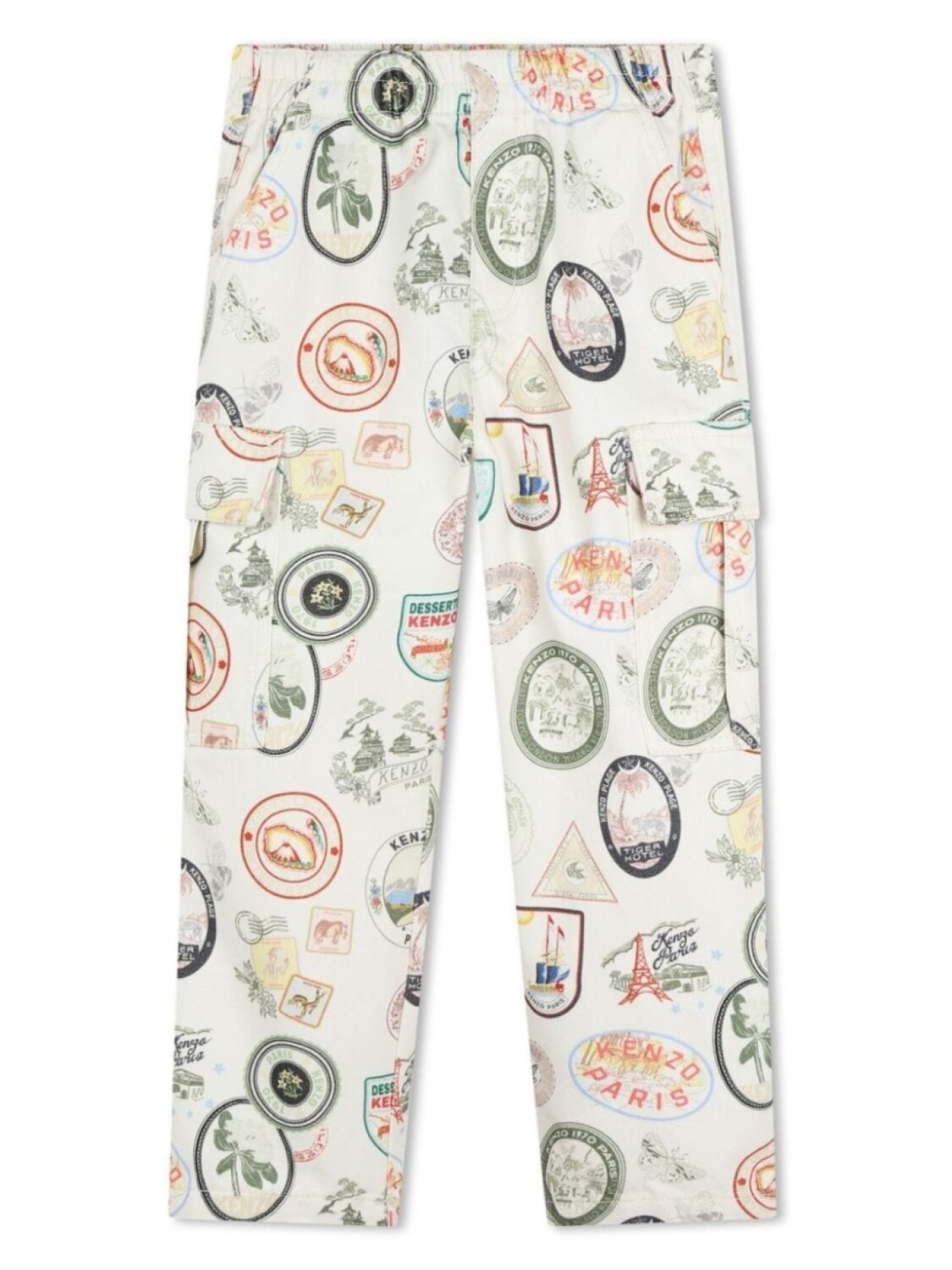

Kenzo Kids брюки карго с принтом, нейтральный цвет
