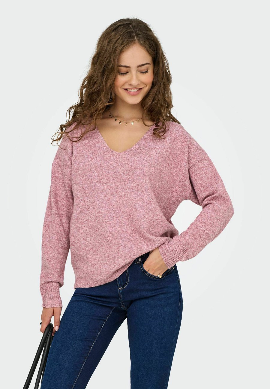 

Джемпер ONLY ONLRICA LIFE V NECK, Heather Rose/Light Pink