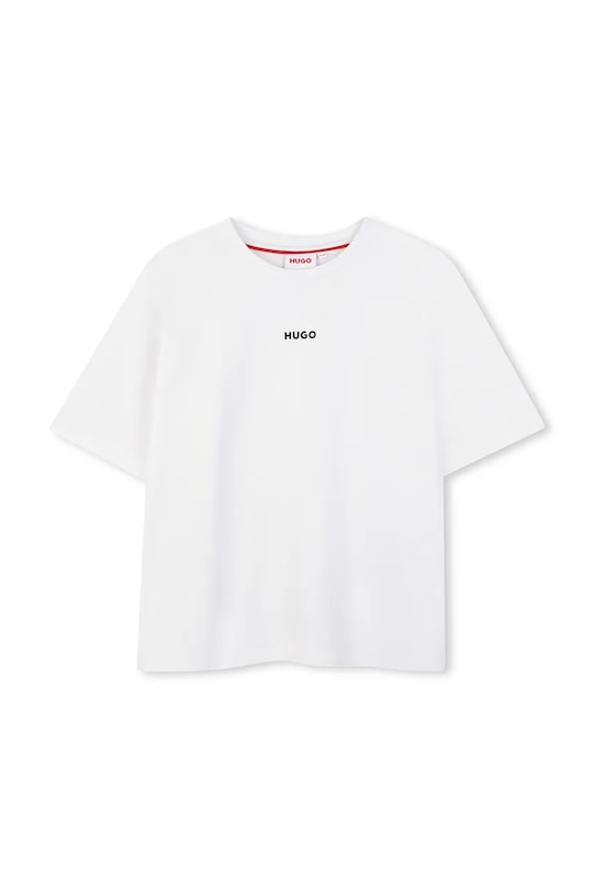 

Детская хлопковая футболка Hugo, белый