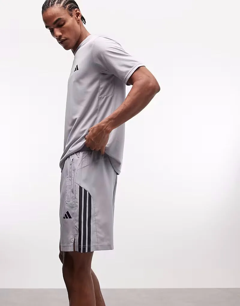 Adidas performance Тренировочные шорты Adidas с тремя полосками, серые