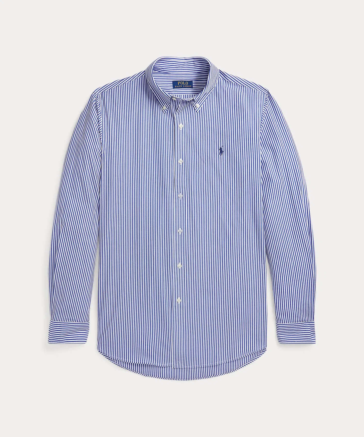 Мужская рубашка POLO RALPH LAUREN классического кроя из хлопка стрейч тёмно-синяя