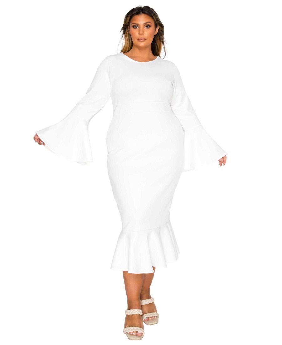 

Женское платье Sabrina большого размера с подолом "русалка" L I V D, Ivory