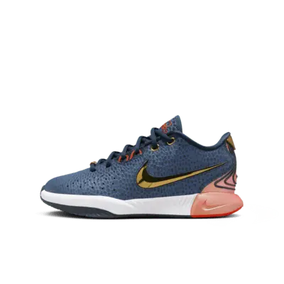 

Кроссовки Nike LeBron XXI, цвет Armory Navy/Cosmic Clay/White/Metallic Gold