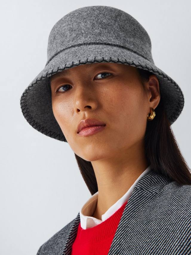 

Шляпа-ведро с косичкой из шерстяной смеси John Lewis, Grey Marl