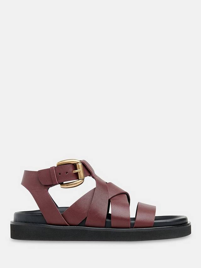 Кожаные сандалии Ezra с ремешками Whistles, Burgundy