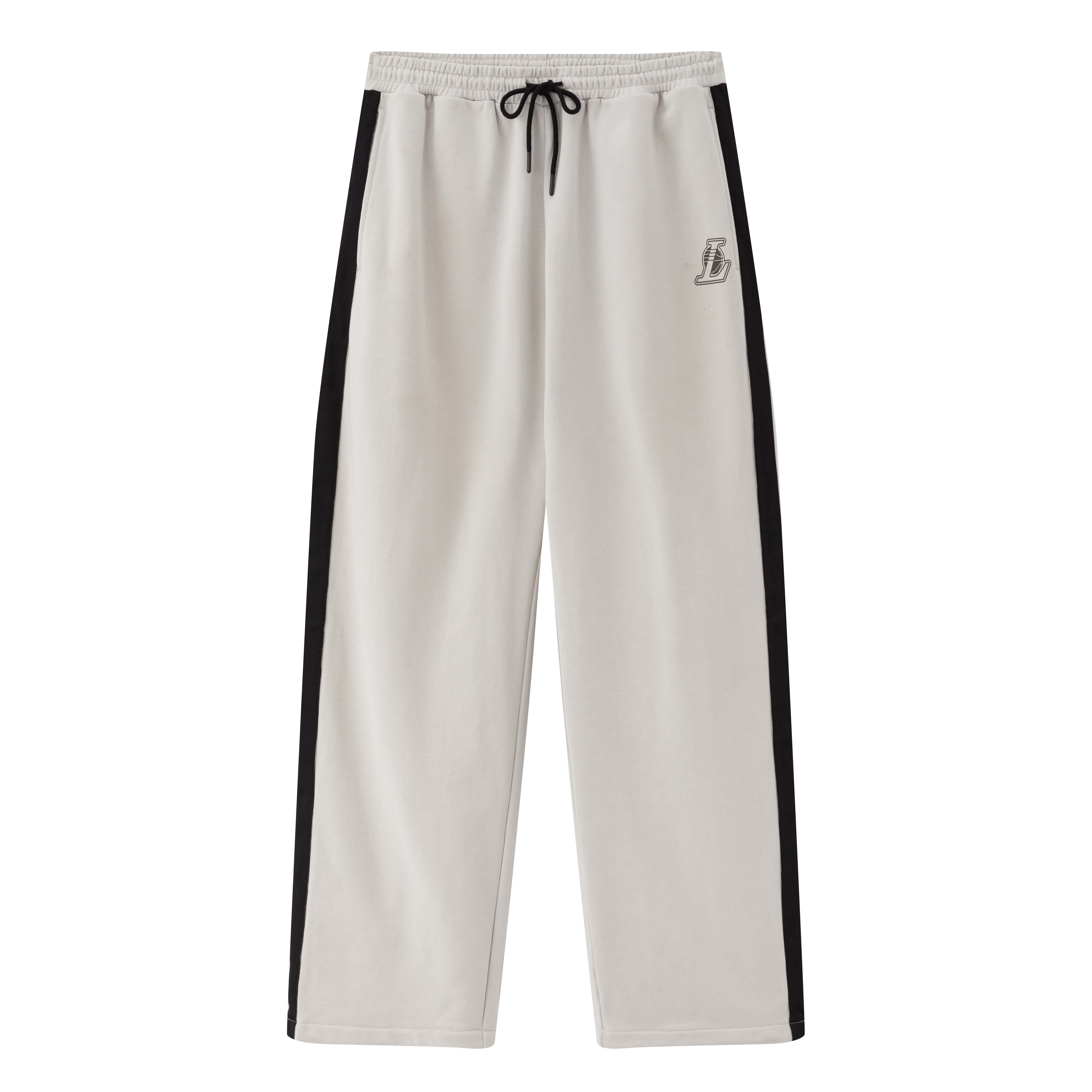 

Вязаные спортивные брюки унисекс светло-серые белые NBA