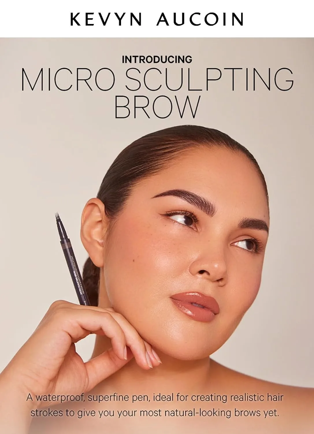Kevyn Aucoin Micro-Sculpting Brow: водостойкая супертонкая ручка с несколькими наконечниками для создания реалистичных волосков бровей, DARK BRUNETTE — фото 3