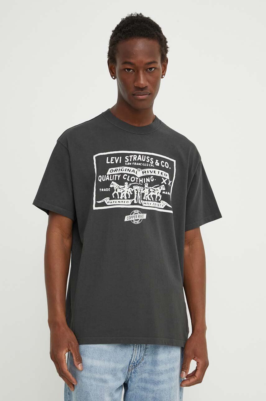 

Хлопковая футболка Levi's, серый