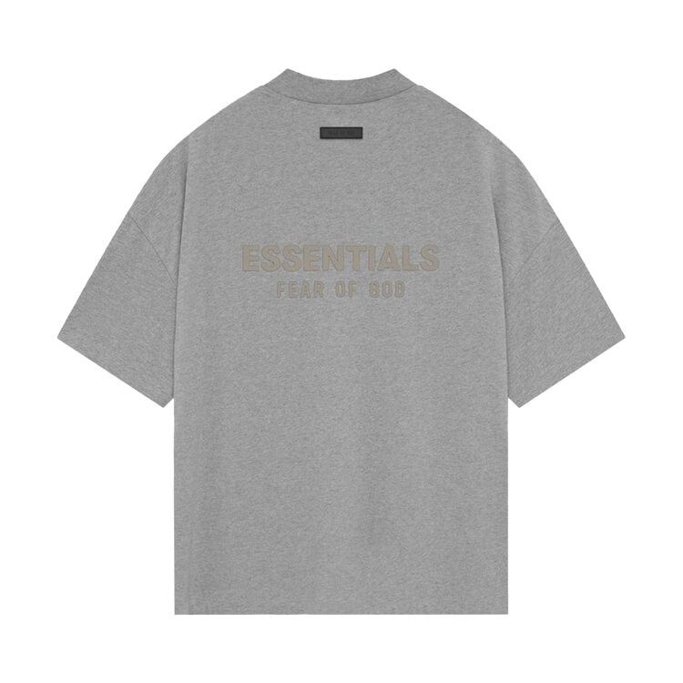 Футболка Fear Of God Essentials Fear of God Essentials V Neck 'Dark Heather Oatmeal', серый — фото 3