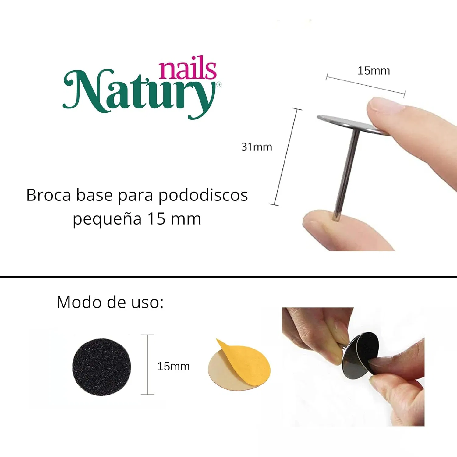 Сменные шлифовальные диски Natury Nails 100 шт. с базовым сверлом 15 мм Natury Nails — фото 3