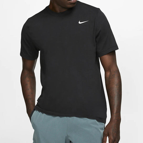 Футболка dry tee dfc crew solid short sleeve men's black Nike, черный — фото 3