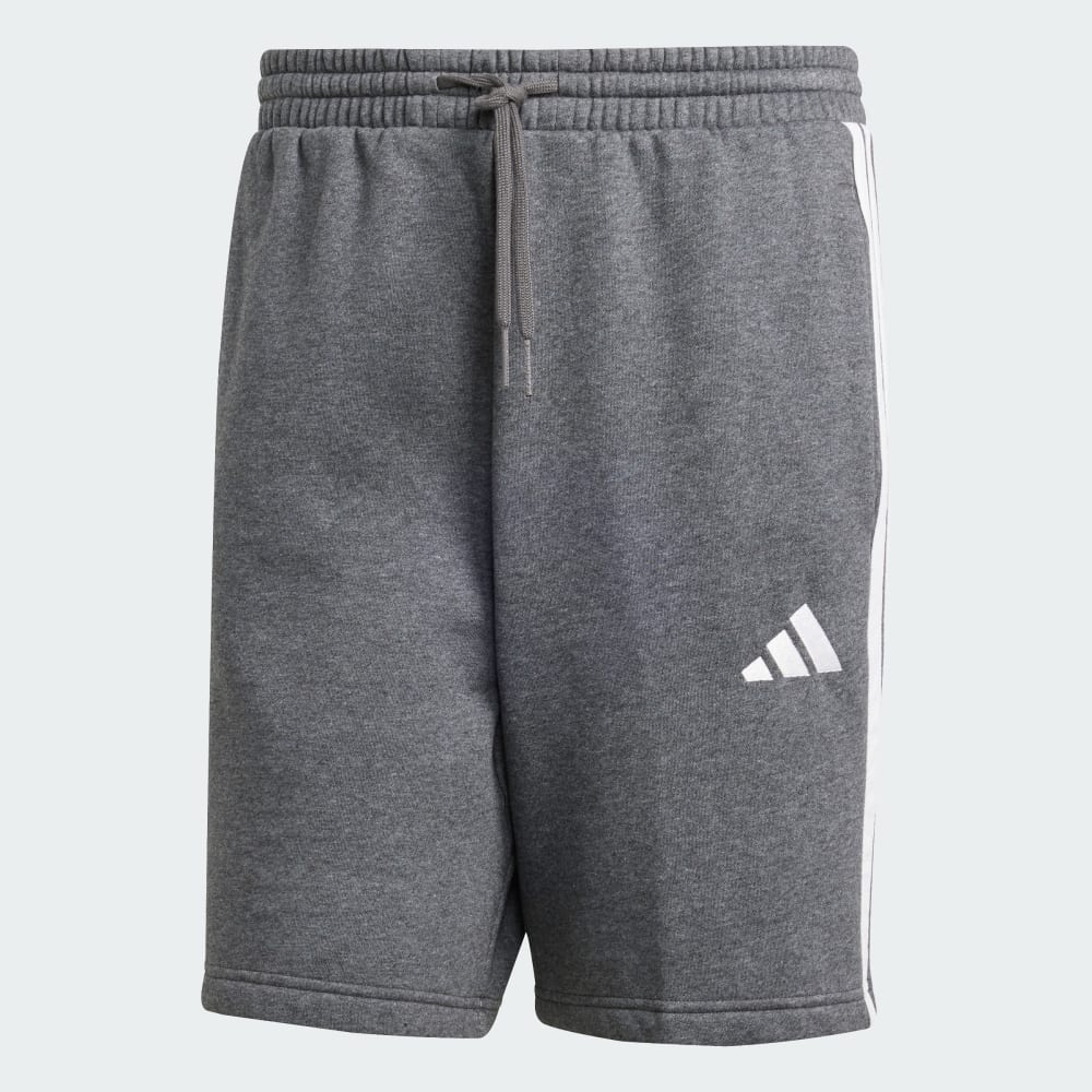 Шорты Adidas Essentials 3-Stripes Fleece Shorts, цвет Medium Grey Heather/Black — фото 4