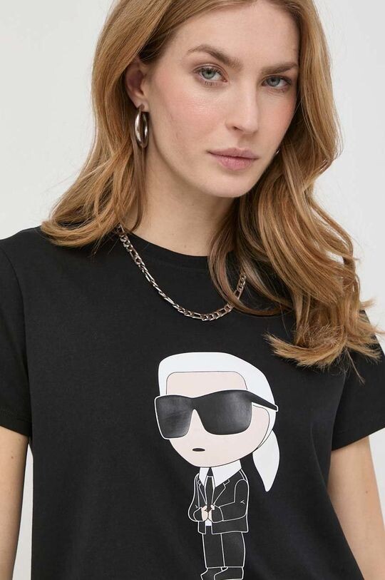 

Хлопковая футболка Karl Lagerfeld, черный