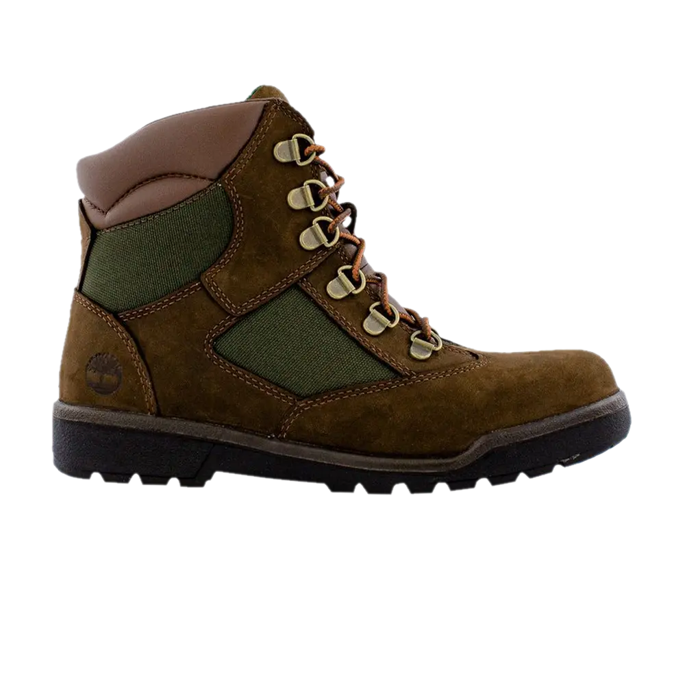 Ботинки подростковые Timberland 6 Inch Field, коричневый / зеленый