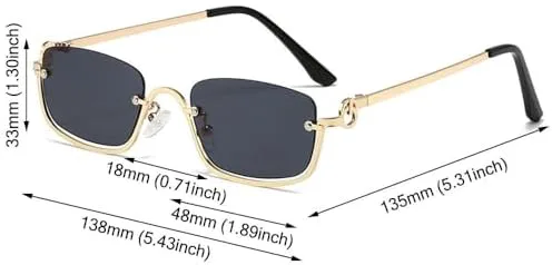 

Женские солнцезащитные очки маленького размера, металлическая полуободковая оправа, винтажный стиль, защита от УФ-излучения UV400, модные узкие очки MTZJH, Silver