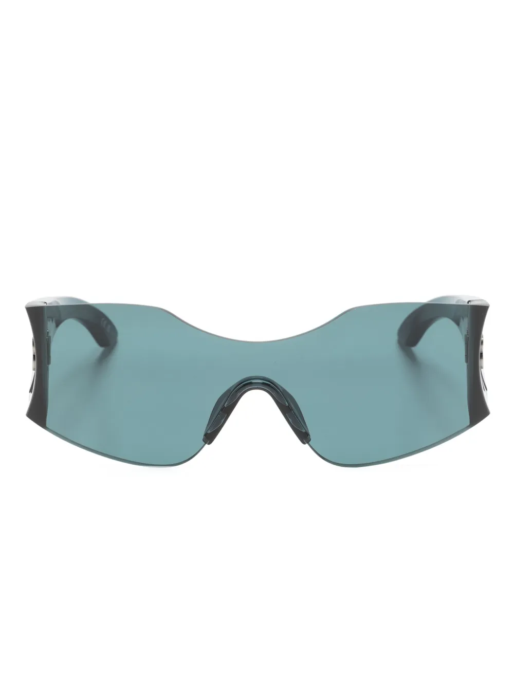 

Солнцезащитные очки-маска Hourglass Balenciaga Eyewear, зеленый